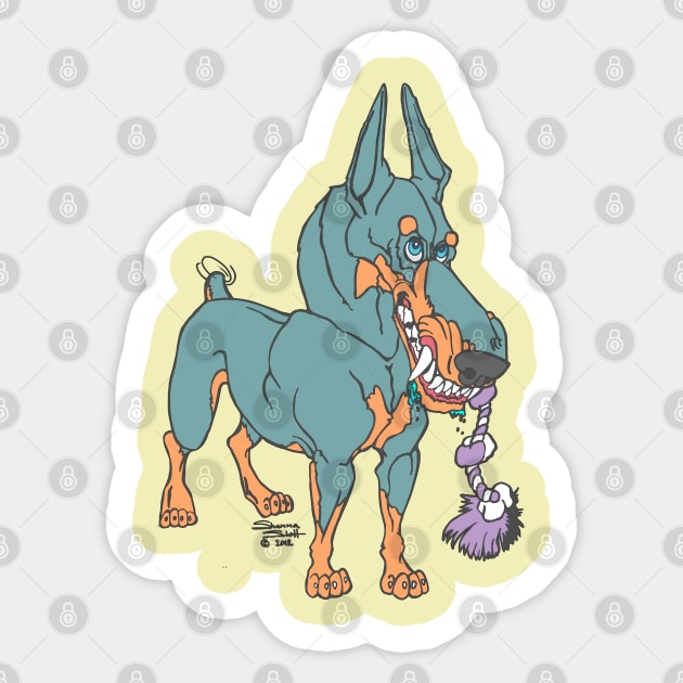 BLUE DOBERMAN Sticker by WildThingsTreasures34